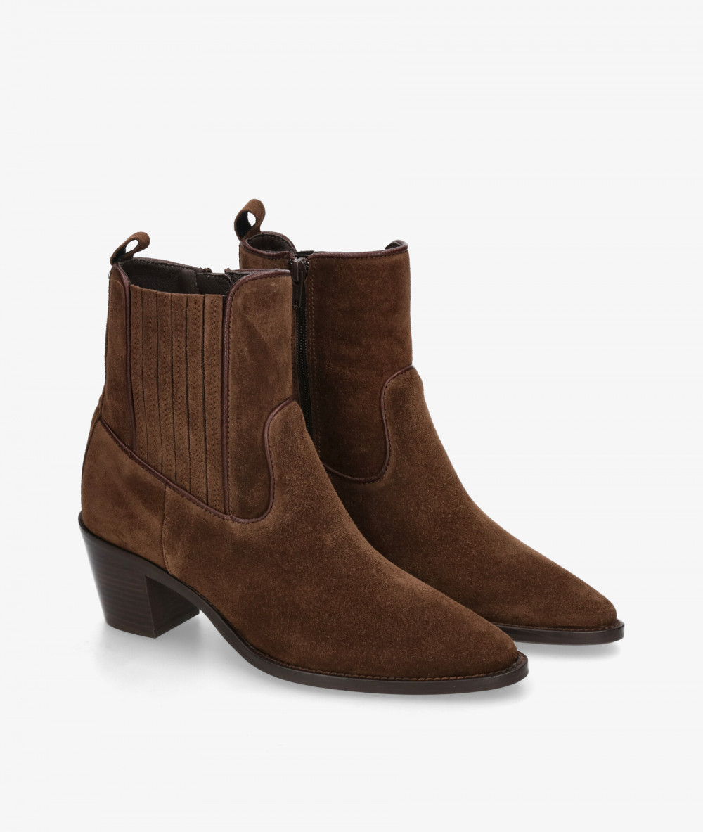 Botines Alpe  5213 en serraje marrón