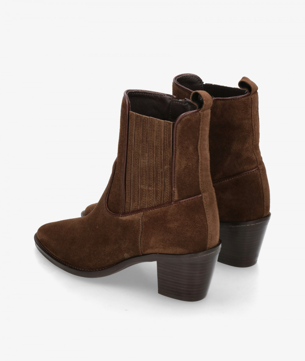 Botines Alpe  5213 en serraje marrón