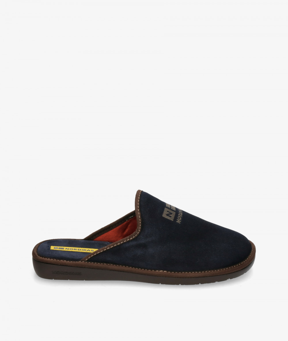 Zapatillas de casa Nordikas  236/F en serraje azul