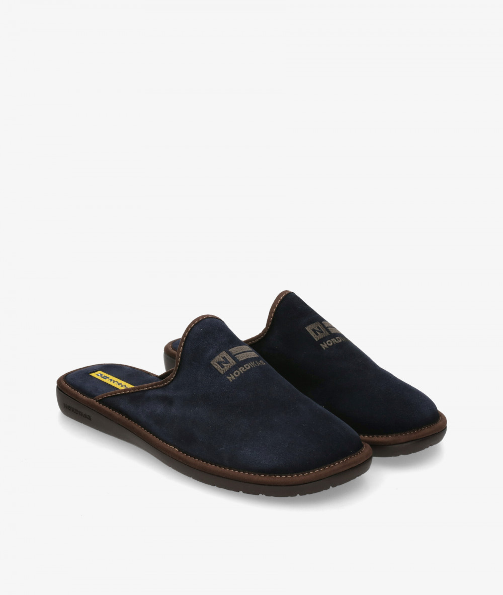 Zapatillas de casa Nordikas  236/F en serraje azul