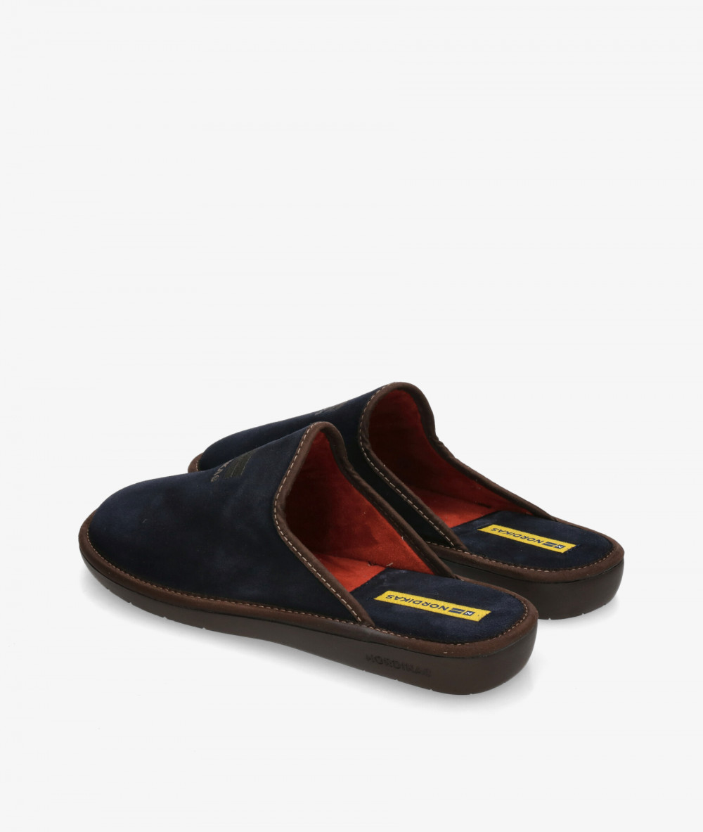 Zapatillas de casa Nordikas  236/F en serraje azul
