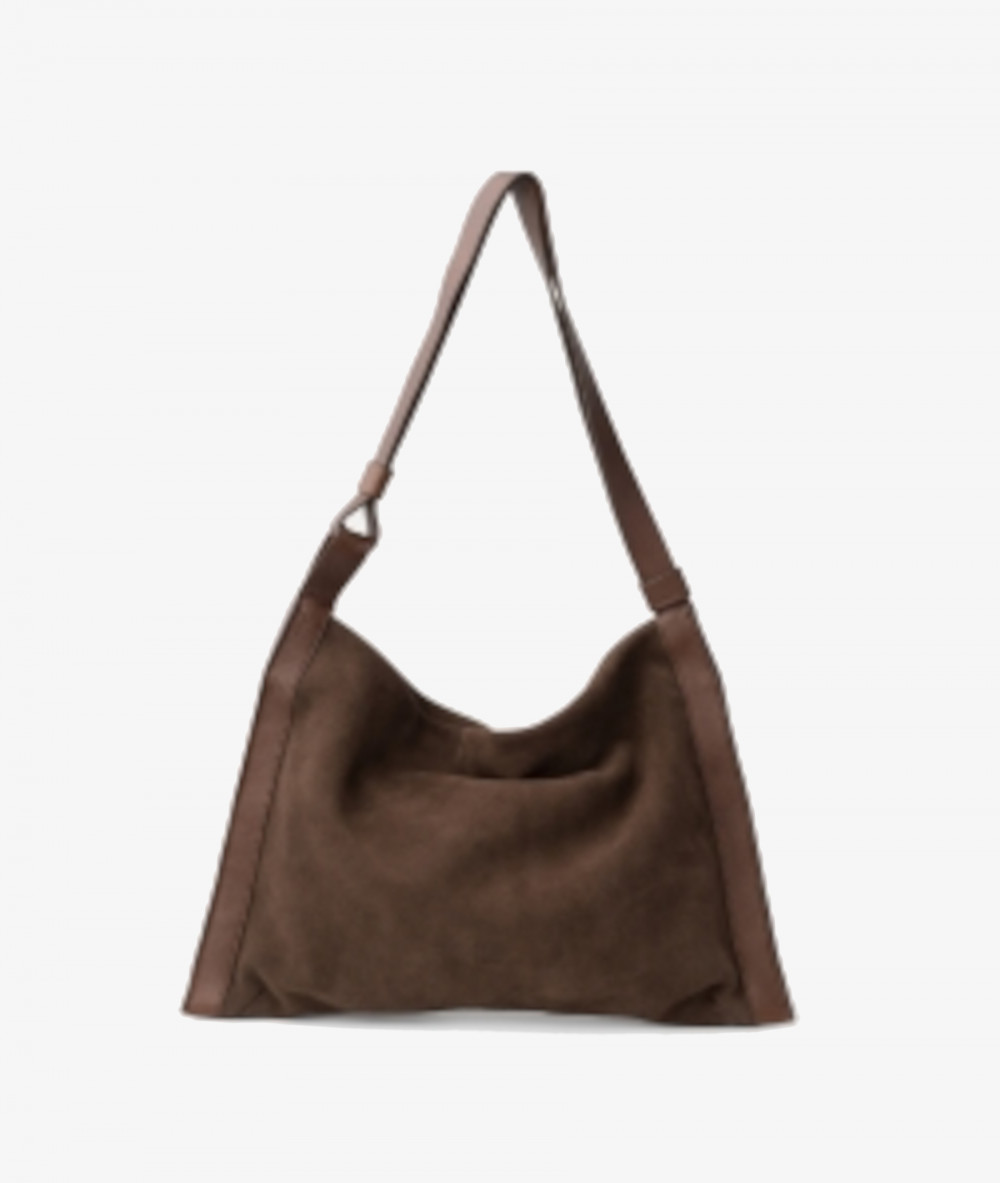 Bolso de piel Biba BEV1L en serraje marrón