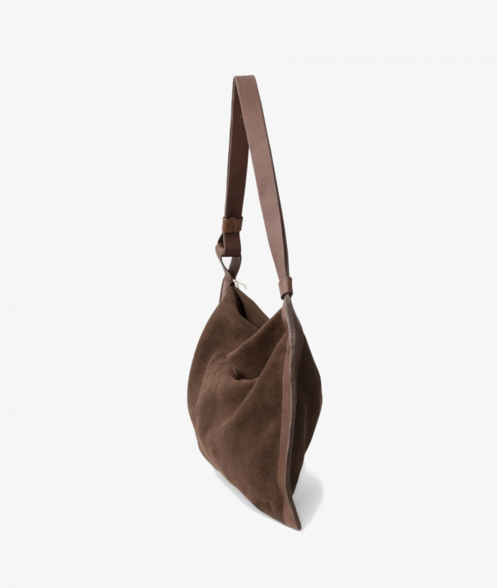 Bolso de piel Biba BEV1L en serraje marrón