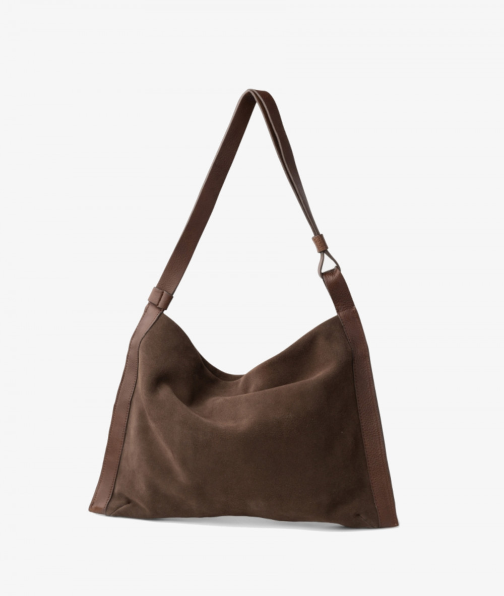 Bolso de piel Biba BEV1L en serraje marrón