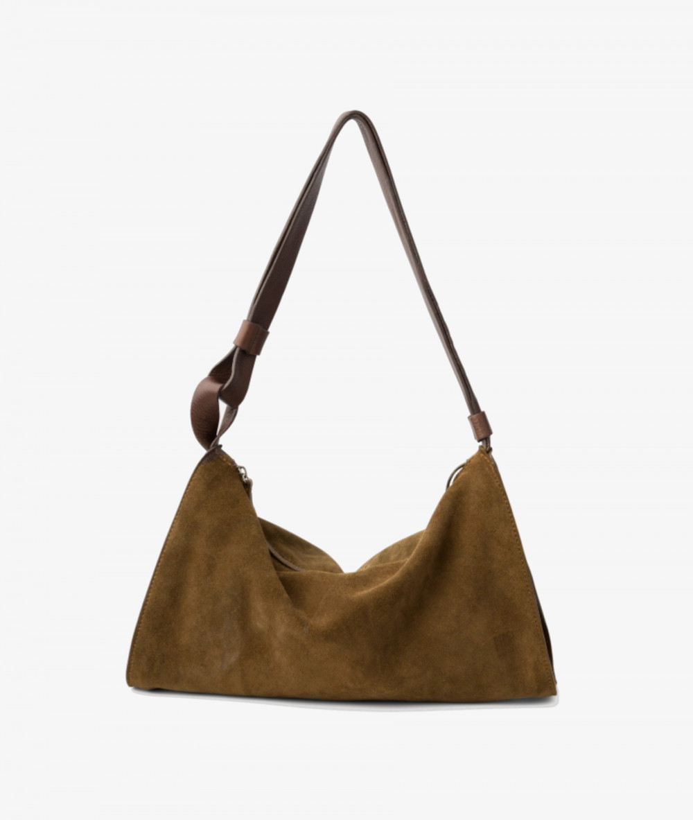 Bolso de piel Biba BEV2L en serraje marrón