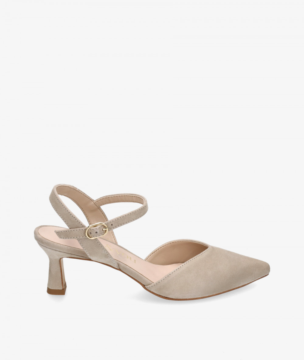 bloom&you Dress medium heel shoes CASILDA in stone suede
