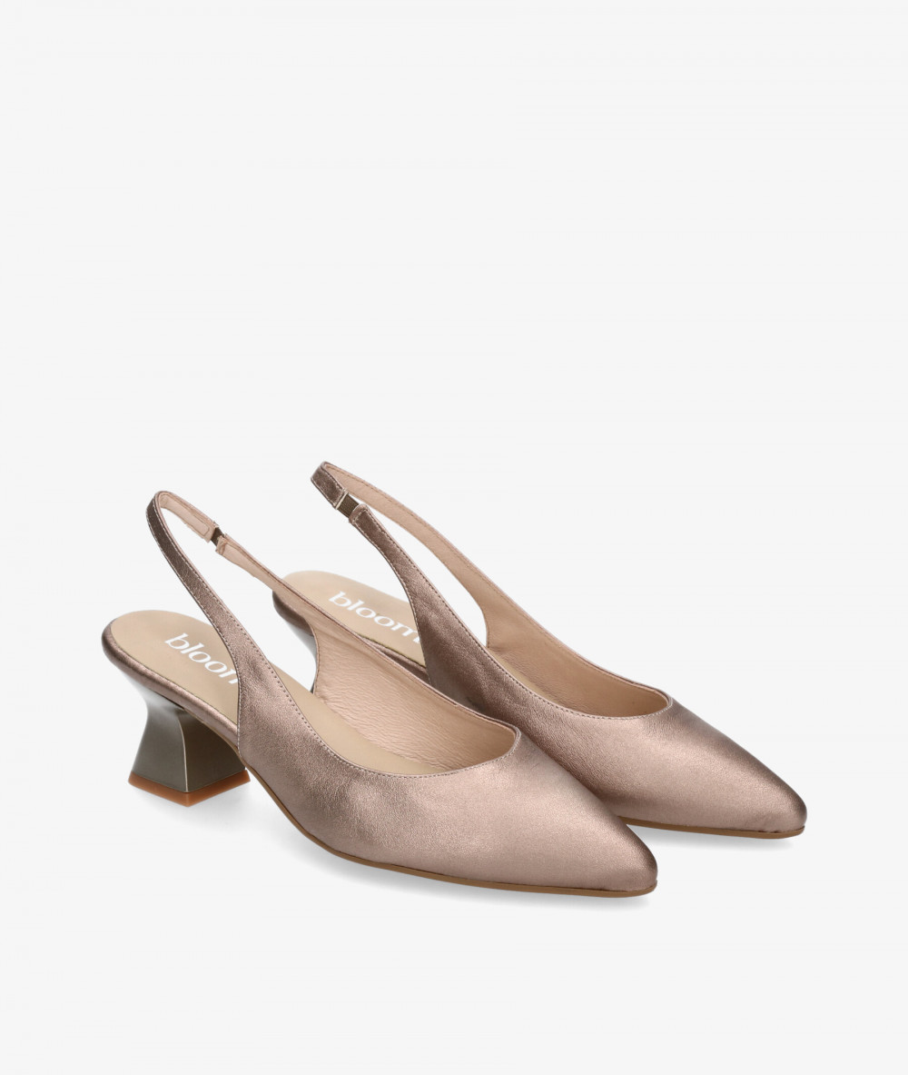 bloom&you Dress medium heel shoes LILY in taupe metallic
