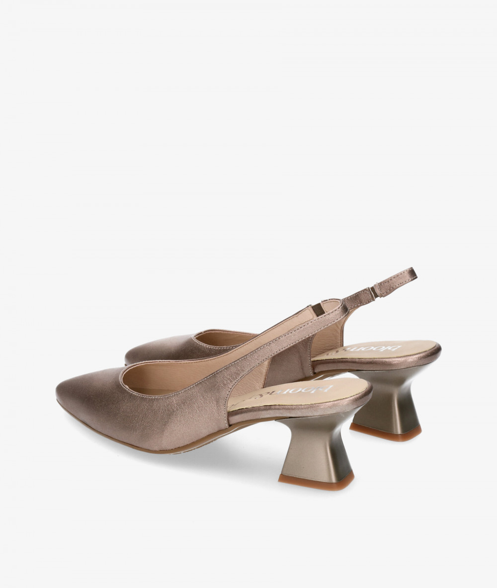 bloom&you Dress medium heel shoes LILY in taupe metallic