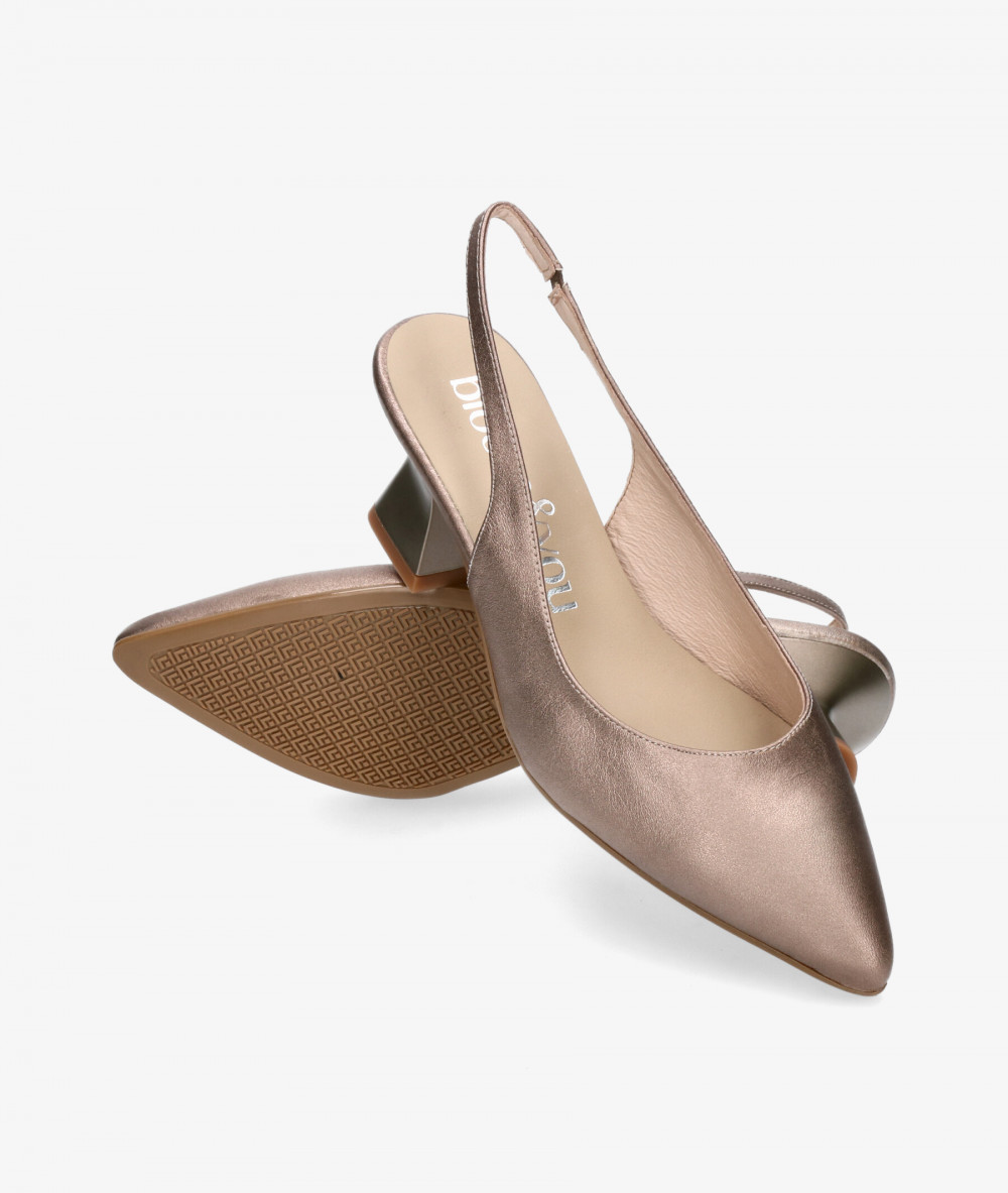 bloom&you Dress medium heel shoes LILY in taupe metallic