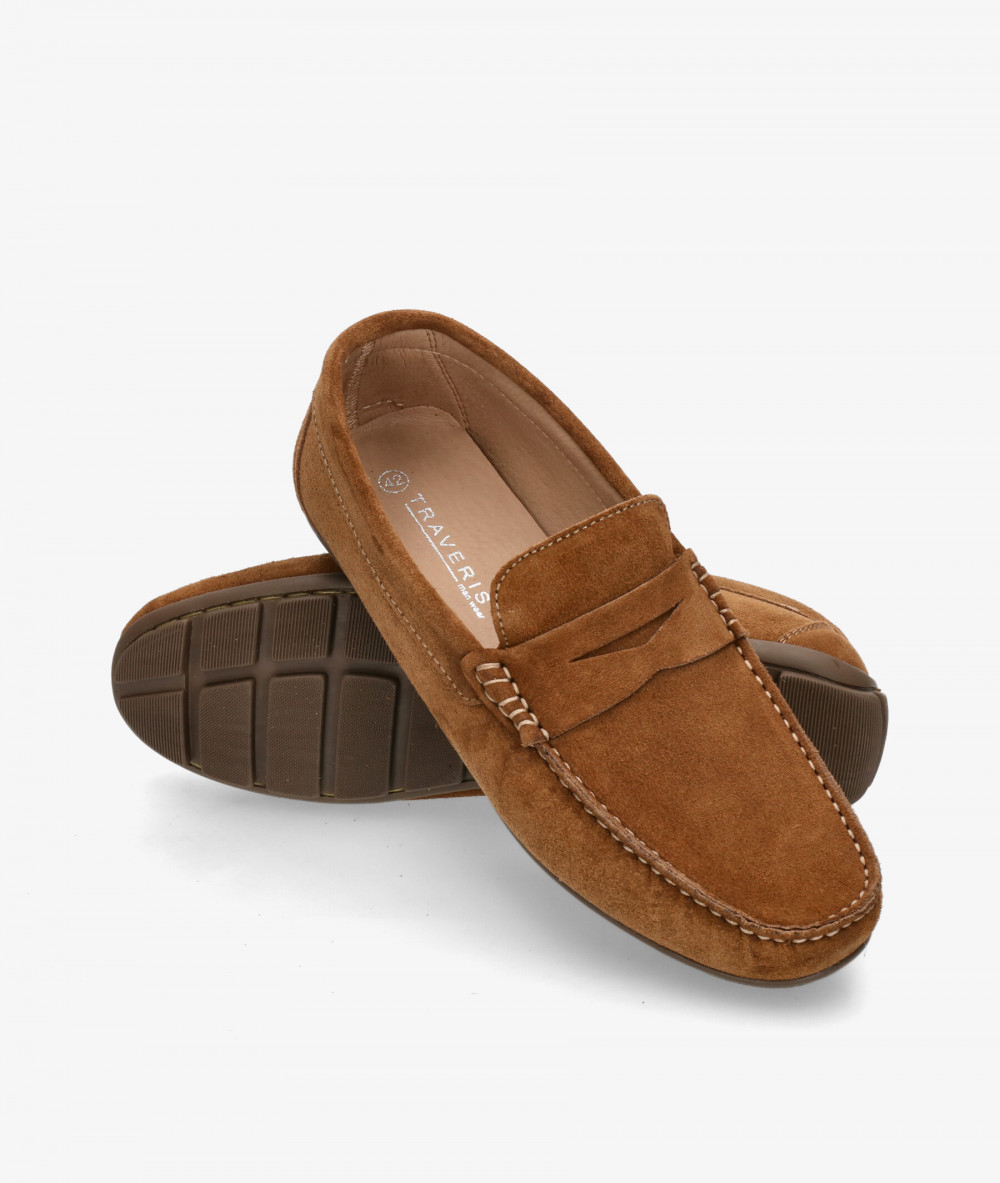 Traveris Loafers 33720 in leather split suede