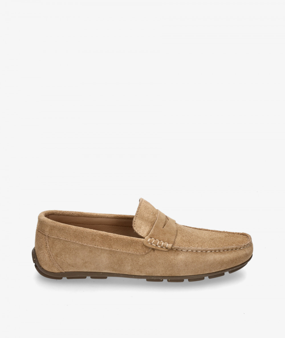 Traveris Loafers 33720 in taupe split suede