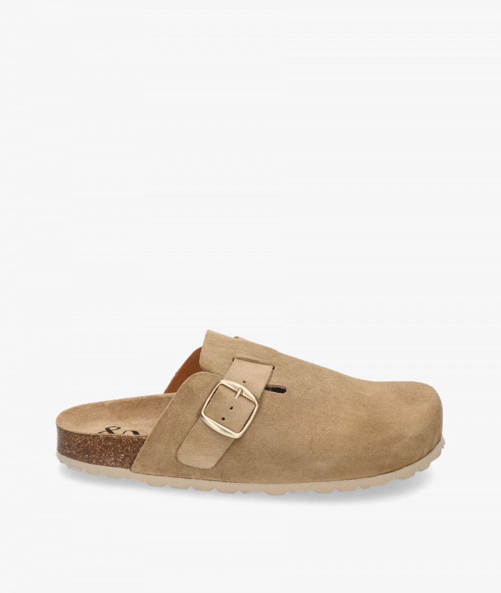 bloom&you Bio sandals RITA in taupe split suede