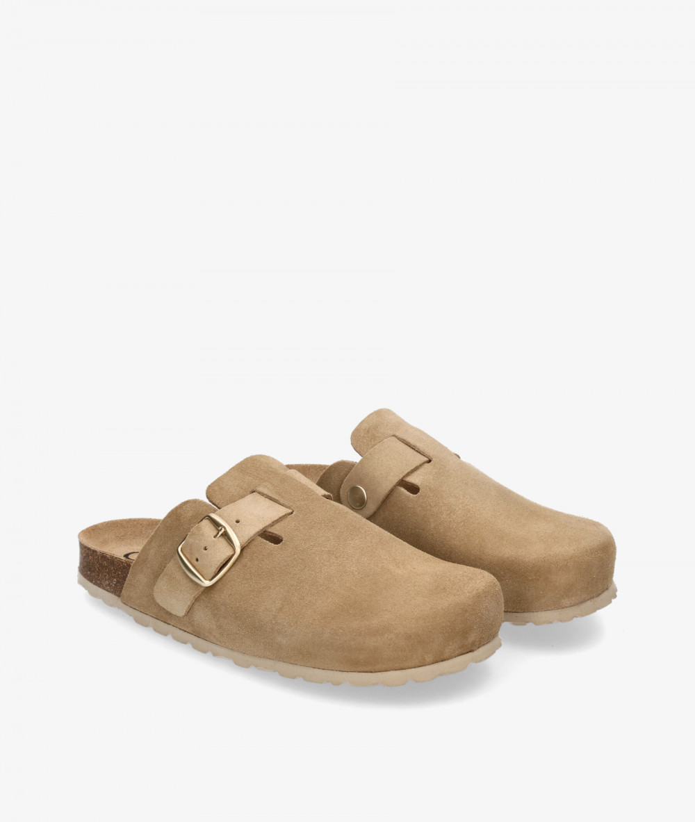 bloom&you Bio sandals RITA in taupe split suede