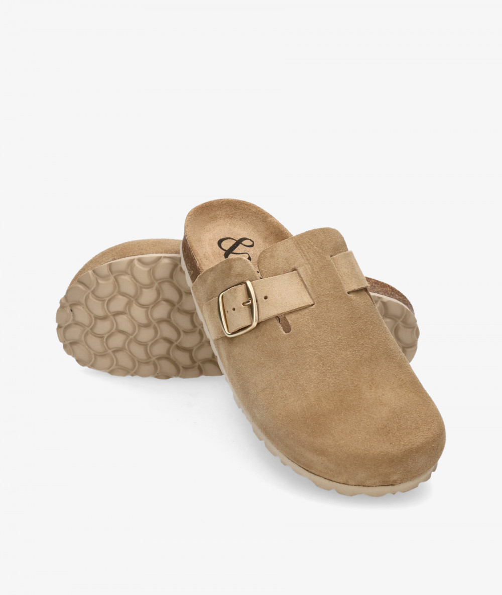 bloom&you Bio sandals RITA in taupe split suede