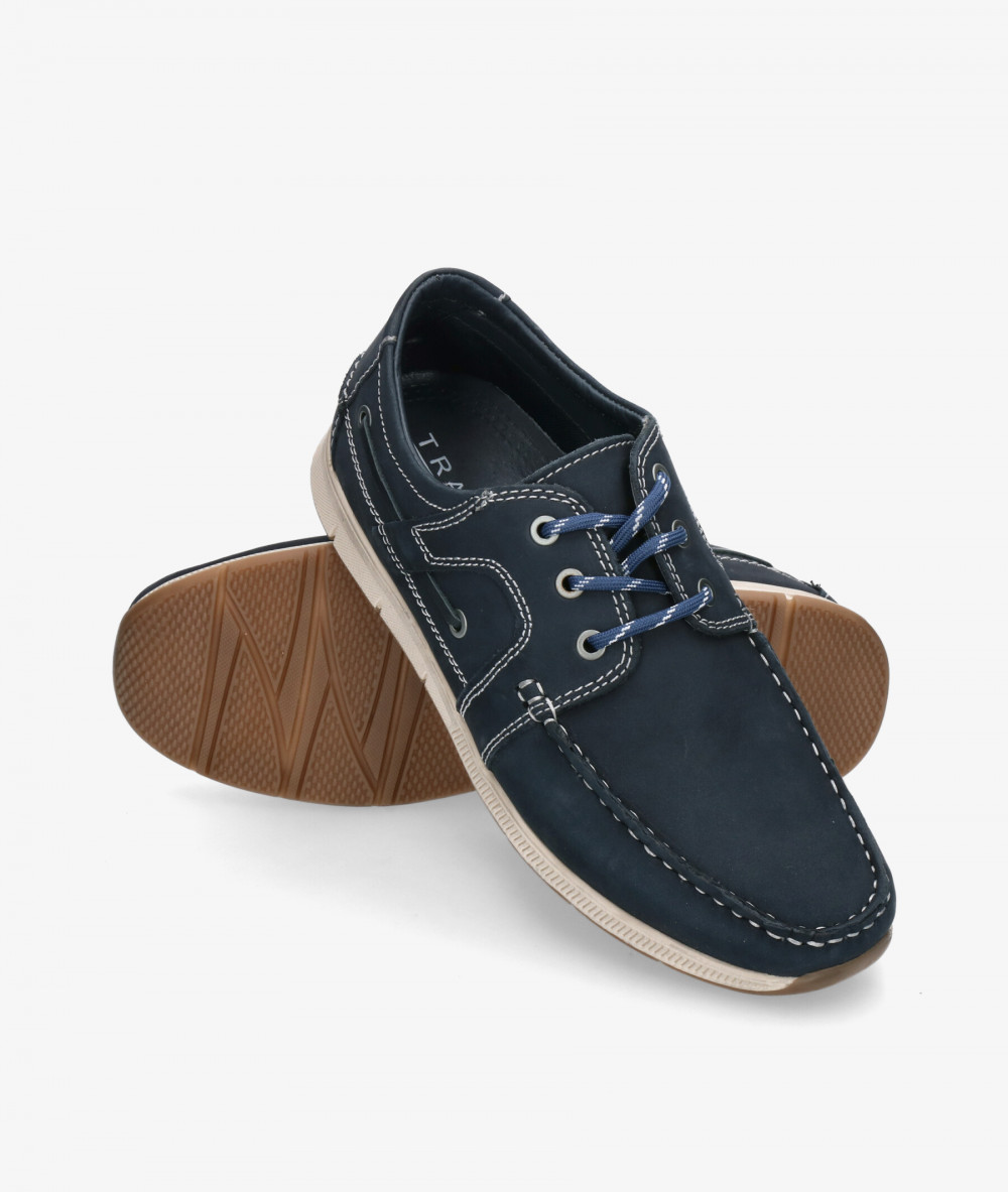 Traveris Nautical shoes 6709 INRI-1 in blue nubuck