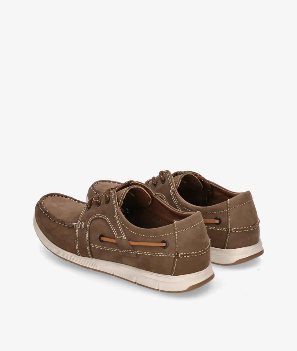 Traveris Nautical shoes 6709 INRI-1 in taupe nubuck
