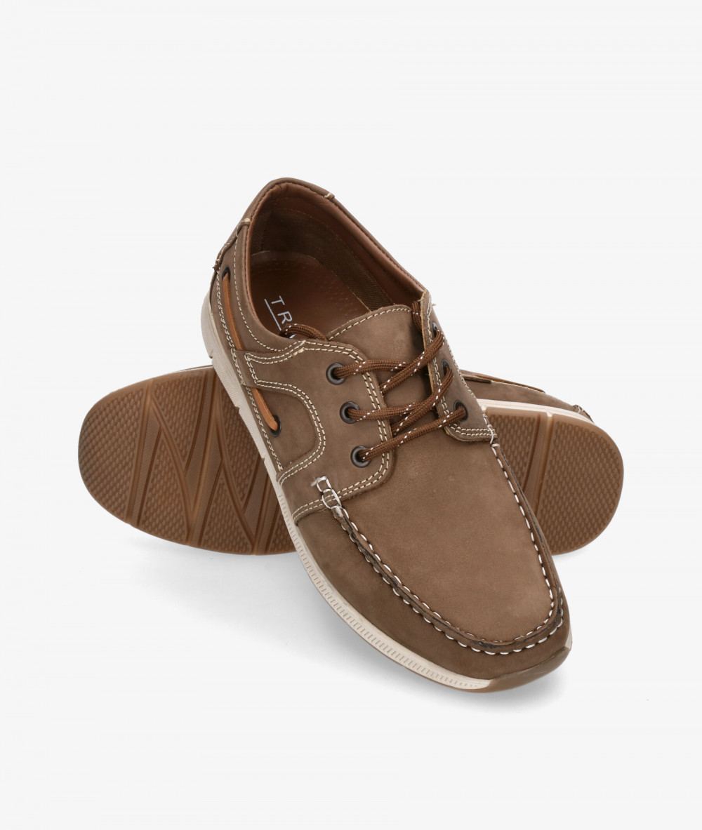 Traveris Nautical shoes 6709 INRI-1 in taupe nubuck