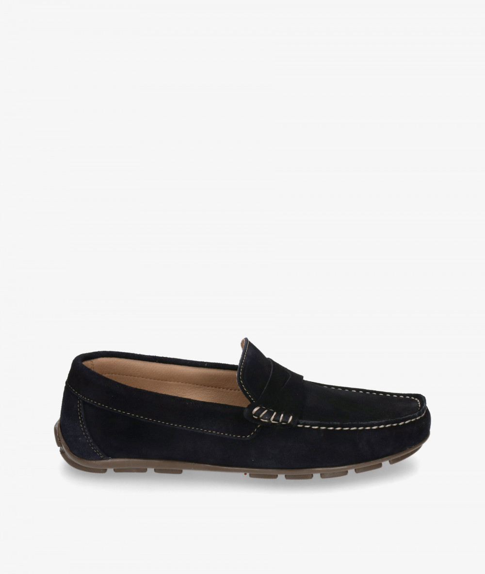 Traveris Loafers 33720 in blue split suede
