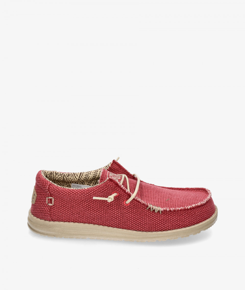 Dude Canvas shoes WALLY BRAIDED in red 