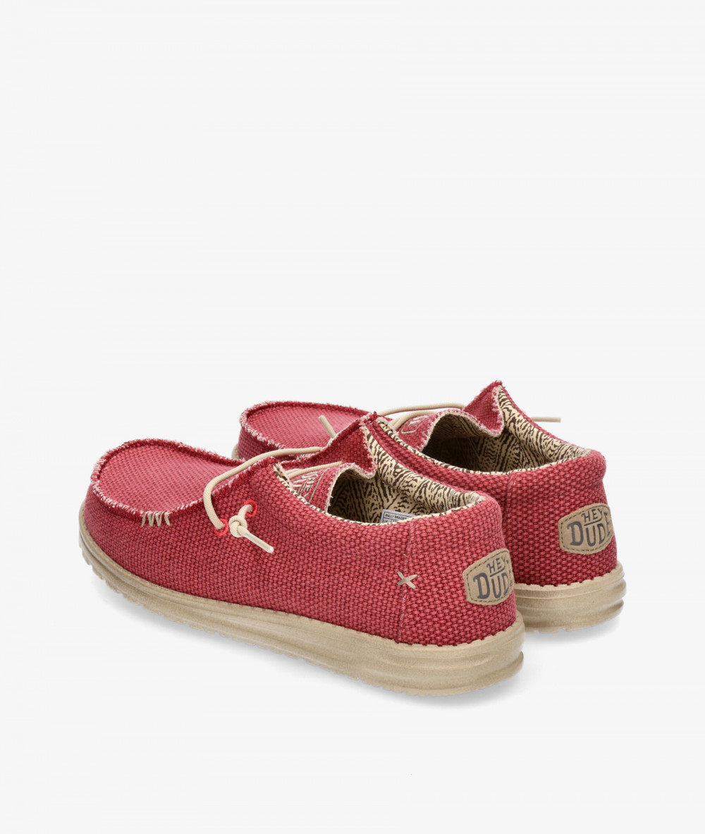 Dude Canvas shoes WALLY BRAIDED in red 