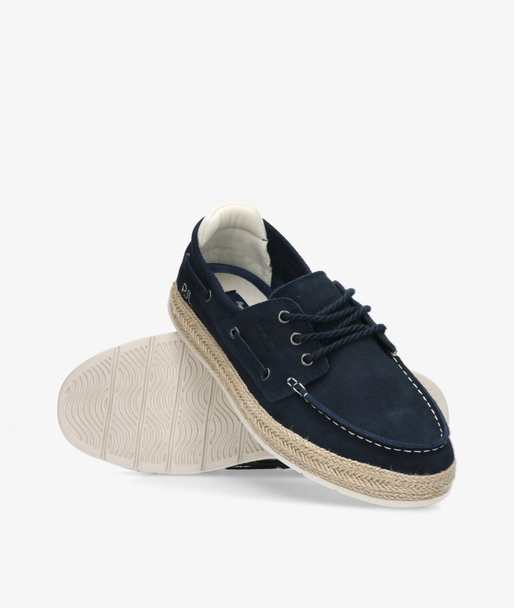 Pepe Jeans Espadrille PORTO DECK M in blue split suede