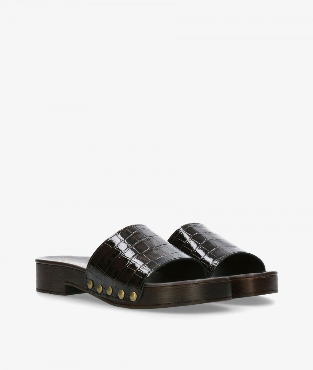 bloom&you Sandals  17-VIVI in brown croc print