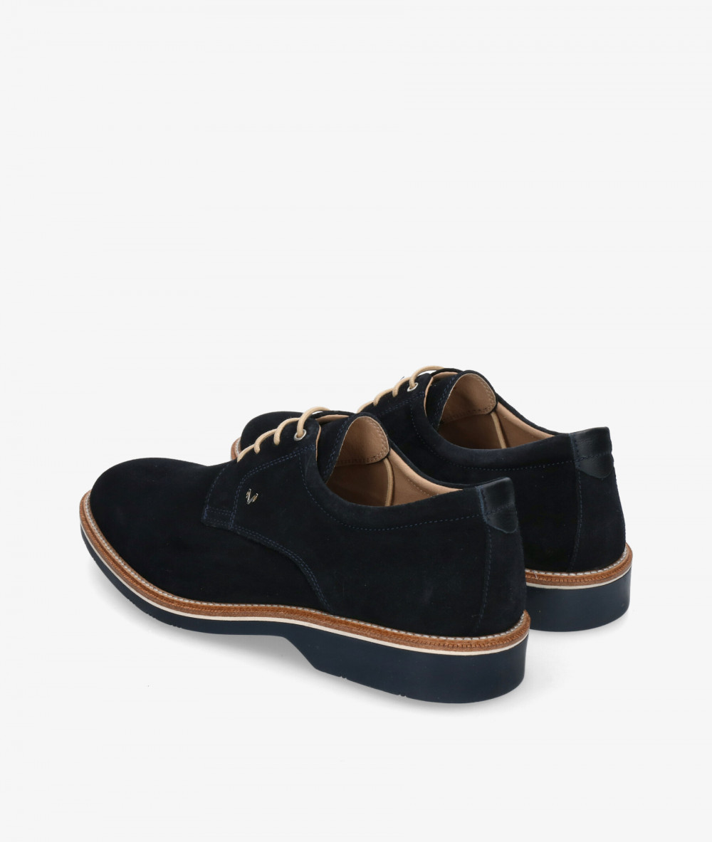 MARTINELLI Dress rubber sole shoes 1689-2889 in blue split suede