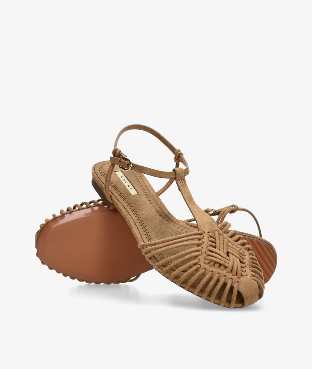 CORINA Dress low heel shoes M6396 in camel