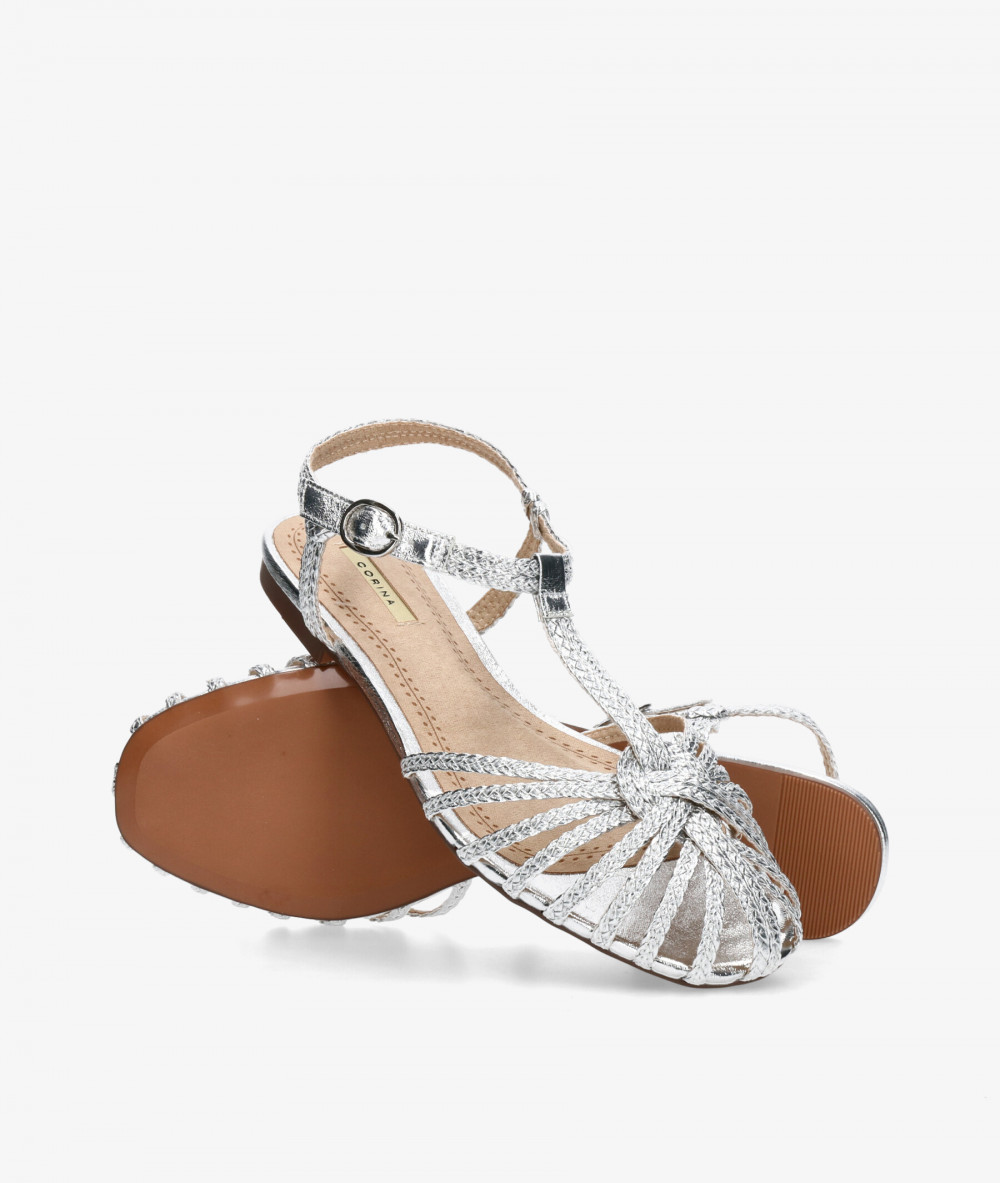 CORINA Dress low heel shoes M6395 in silver