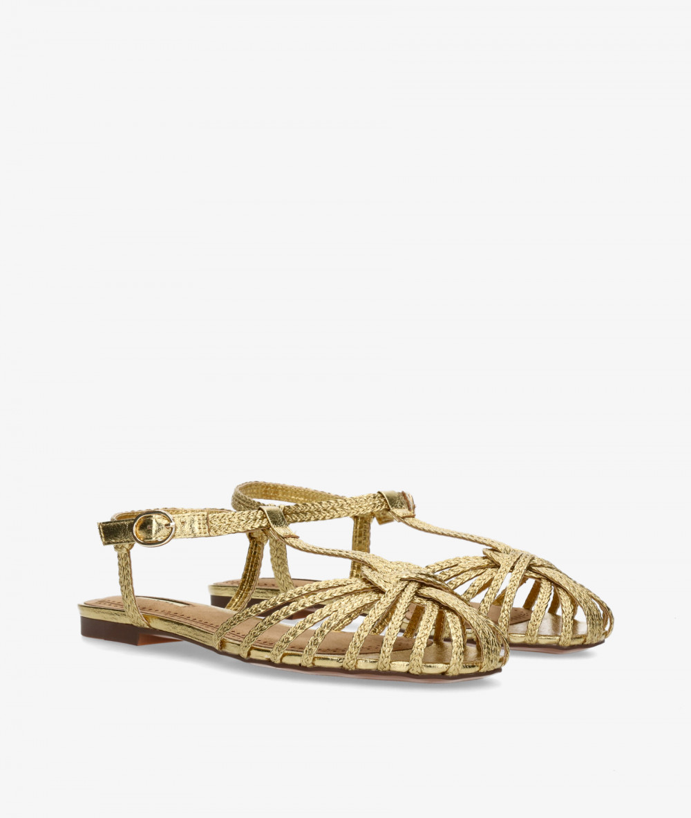 CORINA Dress low heel shoes M6395 in gold