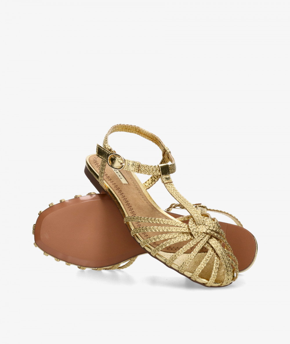 CORINA Dress low heel shoes M6395 in gold