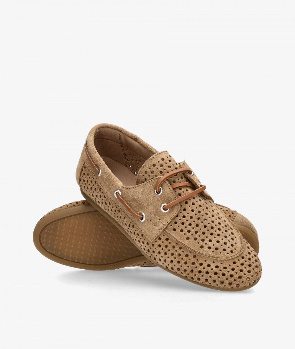 bloom&you Nautical shoes NEW OLIVIA in taupe split suede