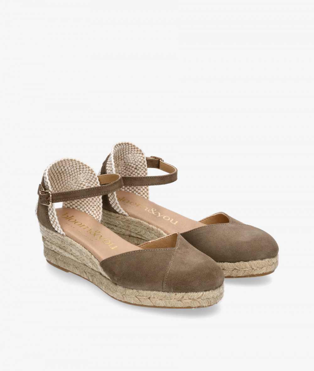 bloom&you Espadrilles  DALIA in taupe split suede