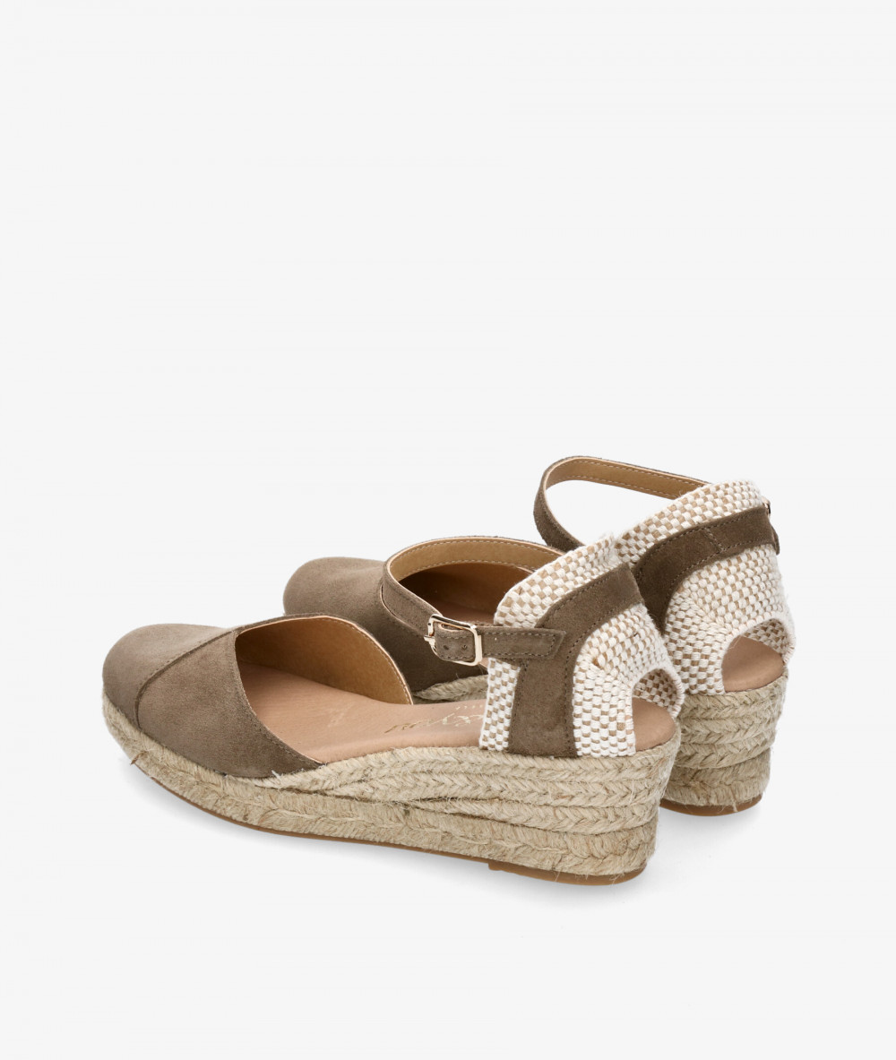 bloom&you Espadrilles  DALIA in taupe split suede