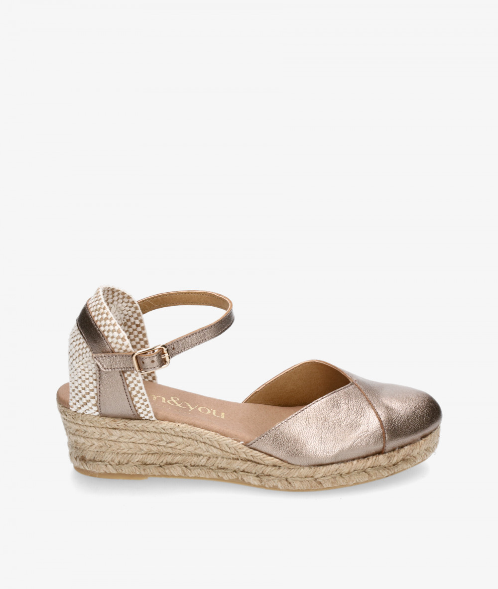 bloom&you Espadrilles  DALIA in taupe metallic