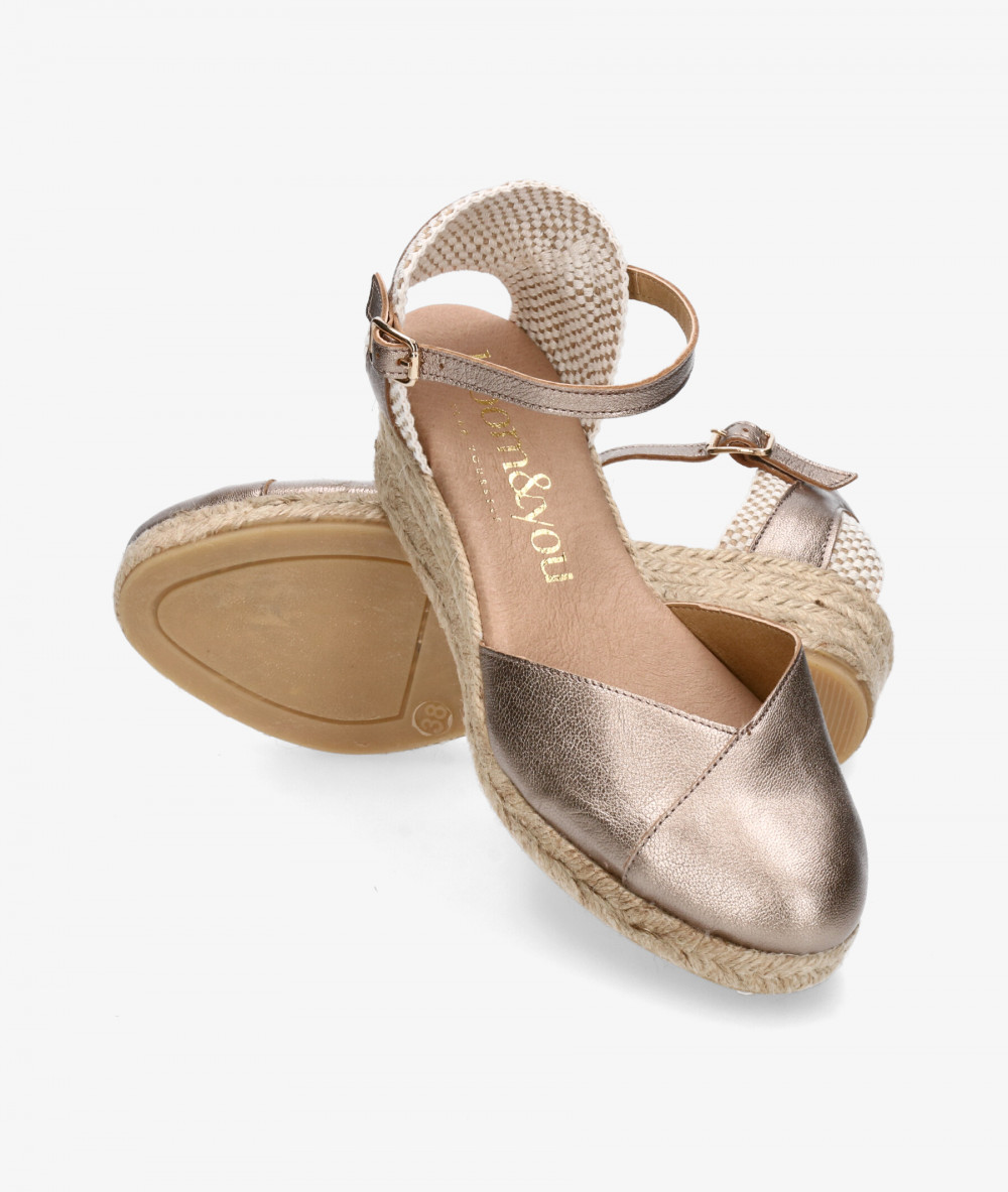 bloom&you Espadrilles  DALIA in taupe metallic