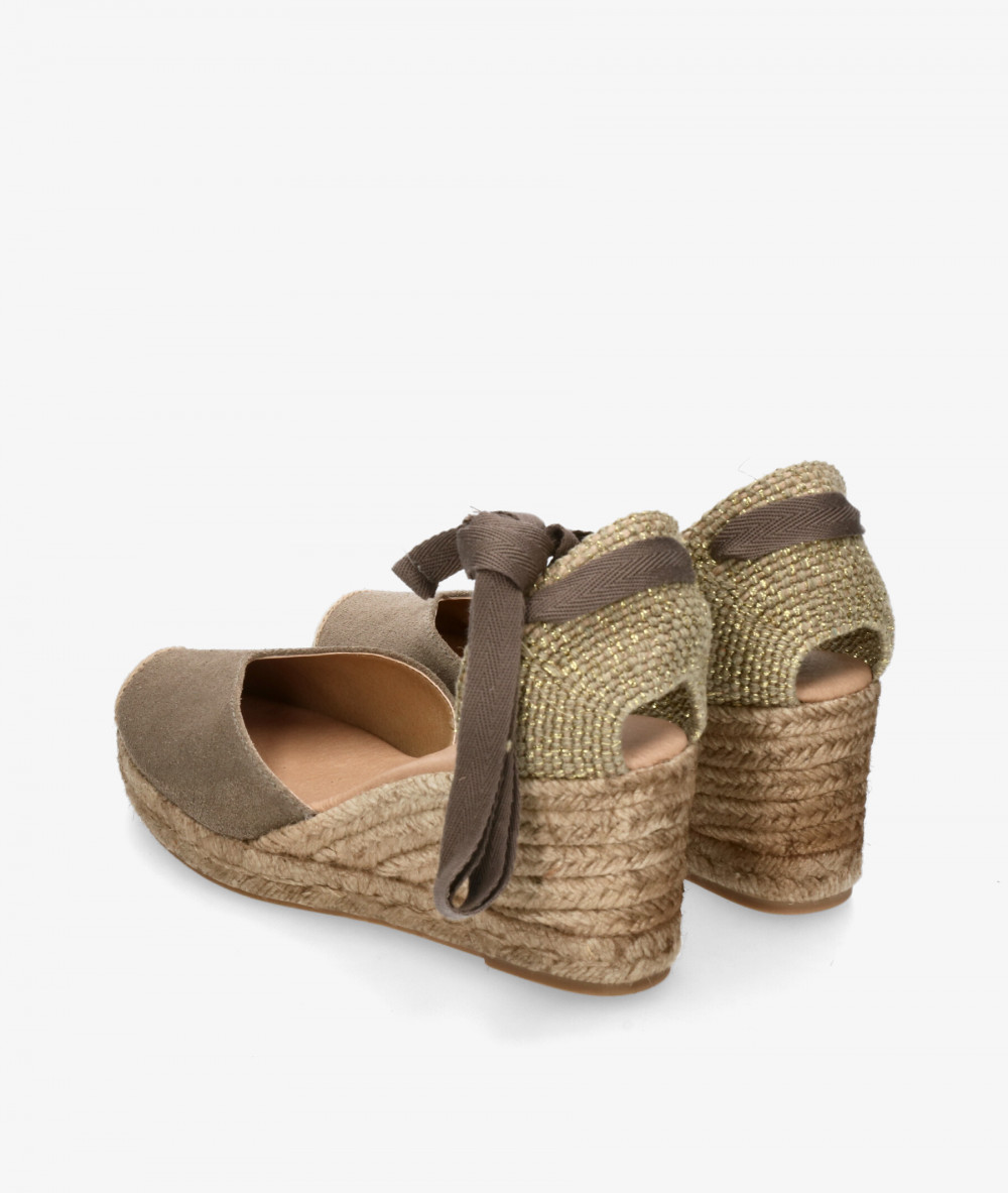 bloom&you Espadrilles  PETUNIA in taupe split suede