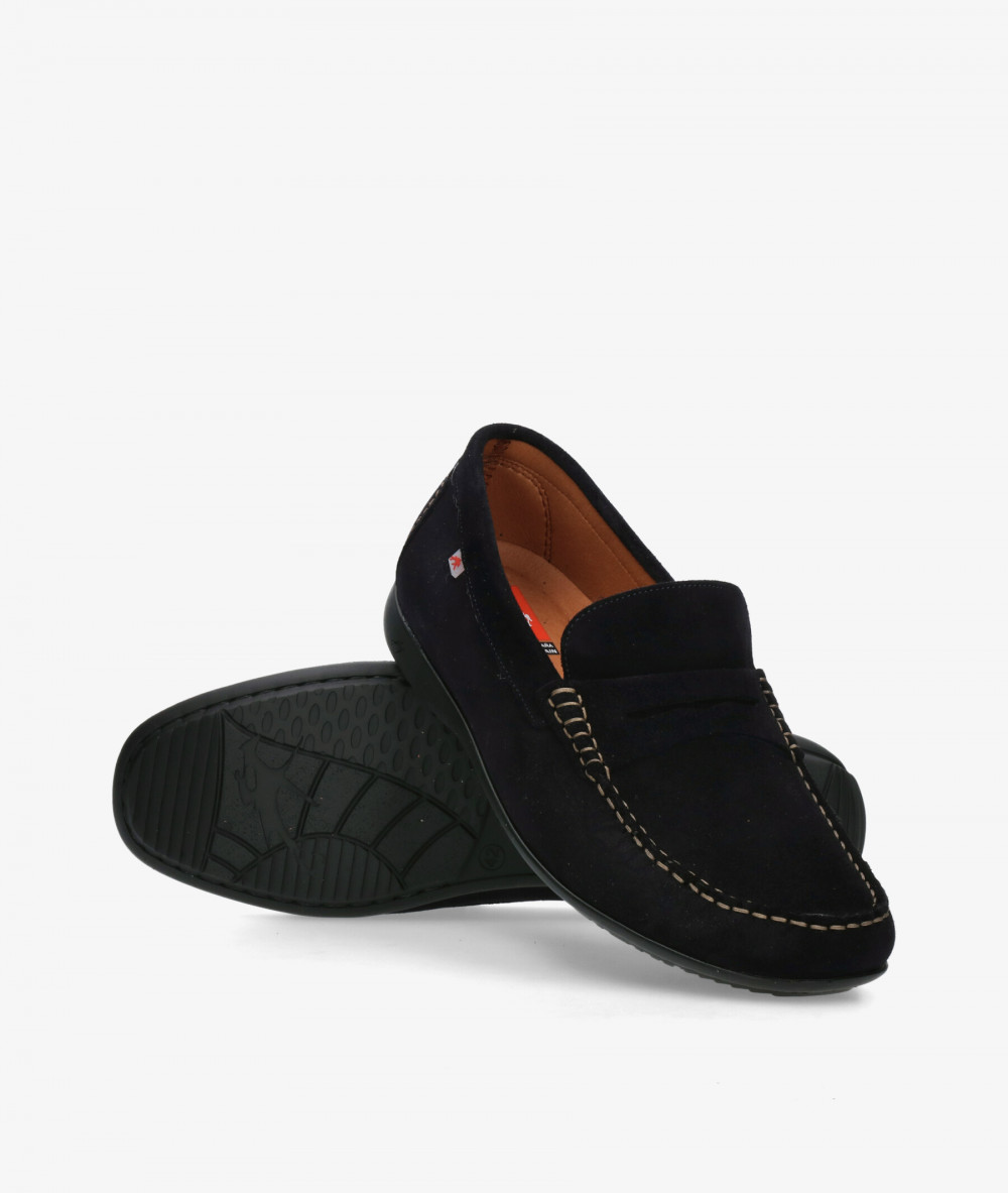 Mocasines Fluchos F2207 en serraje azul