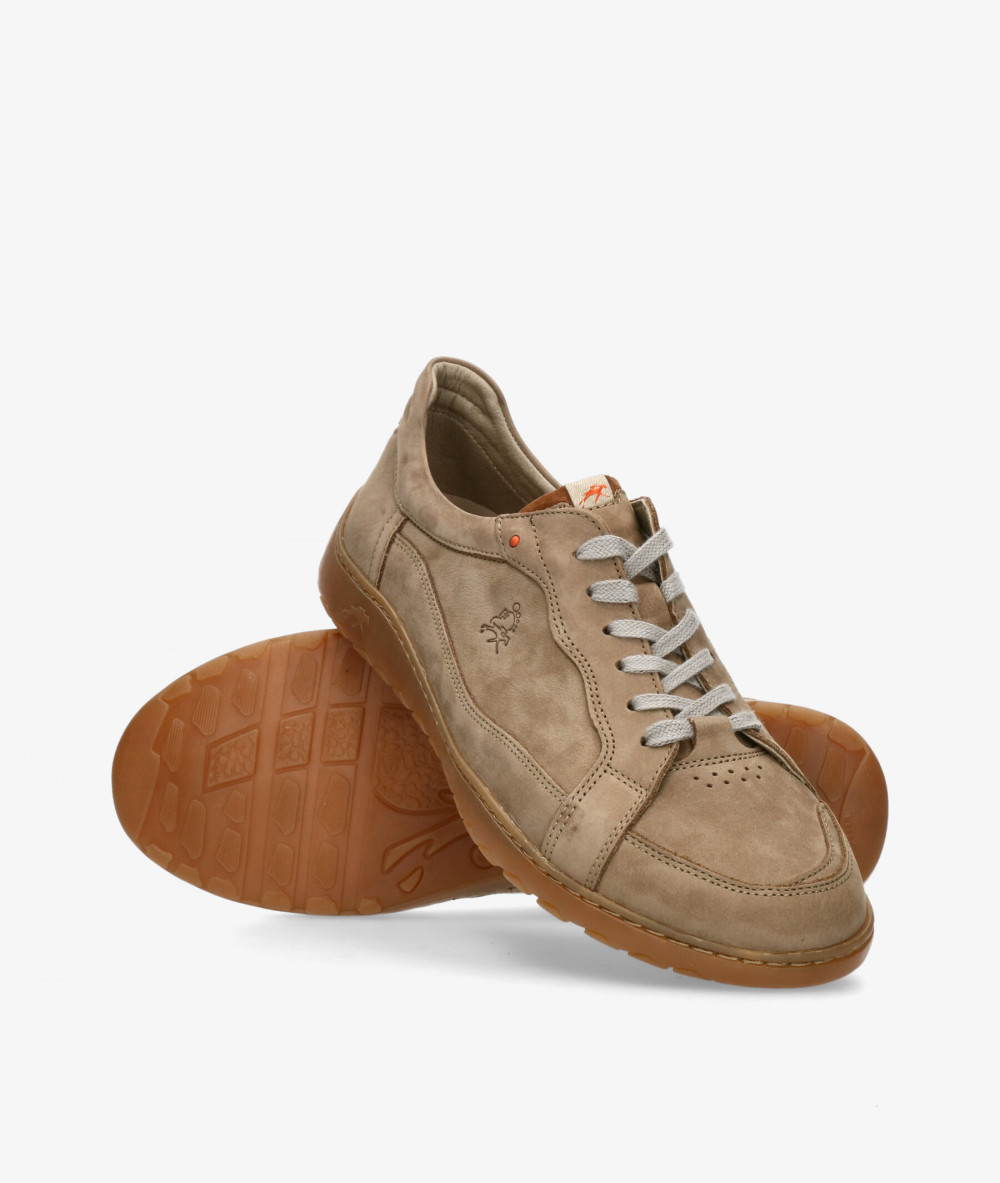 Fluchos Sport rubber sole shoes F2220 in taupe nubuck
