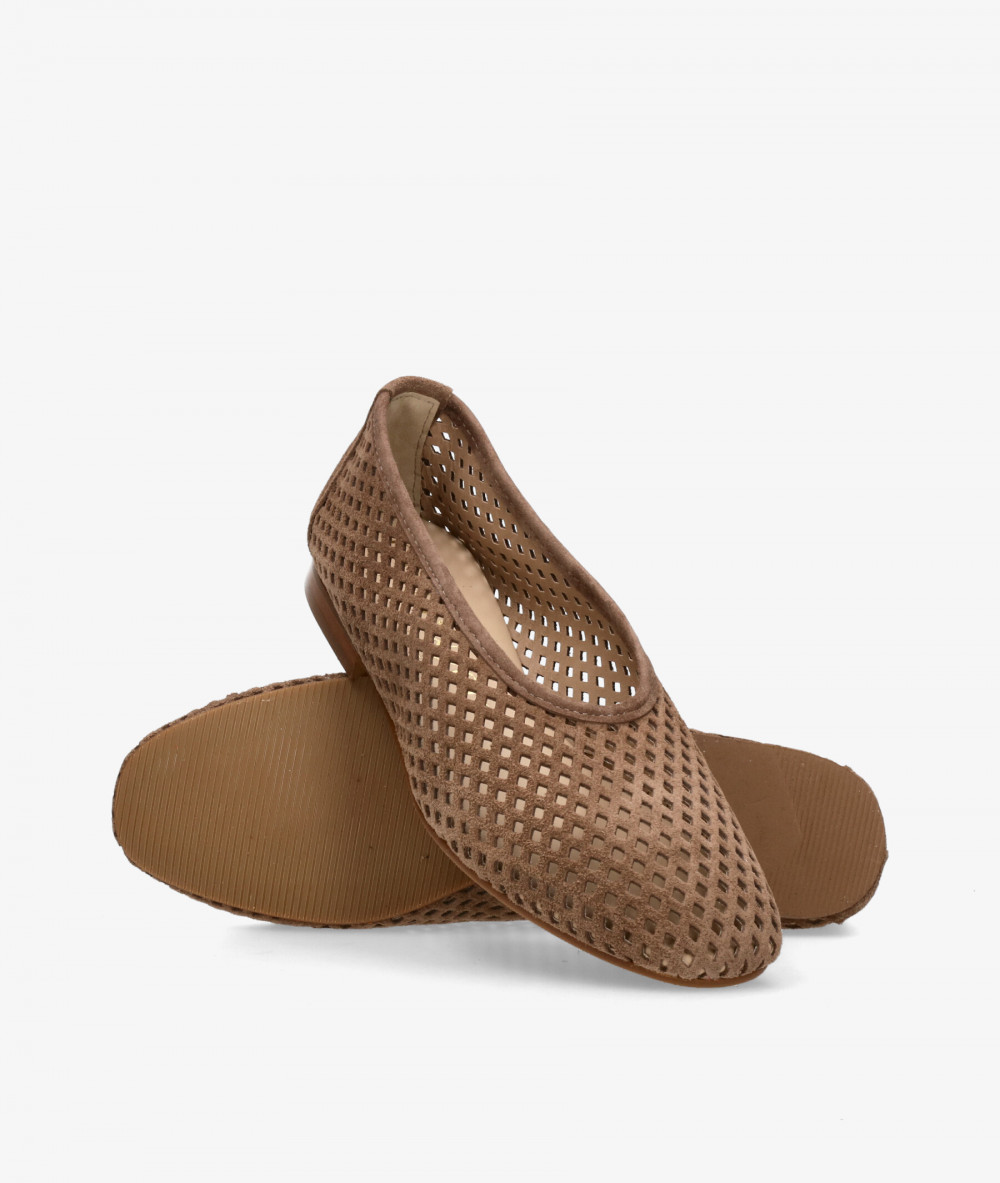 bloom&you Ballerinas FIORA in brown split suede