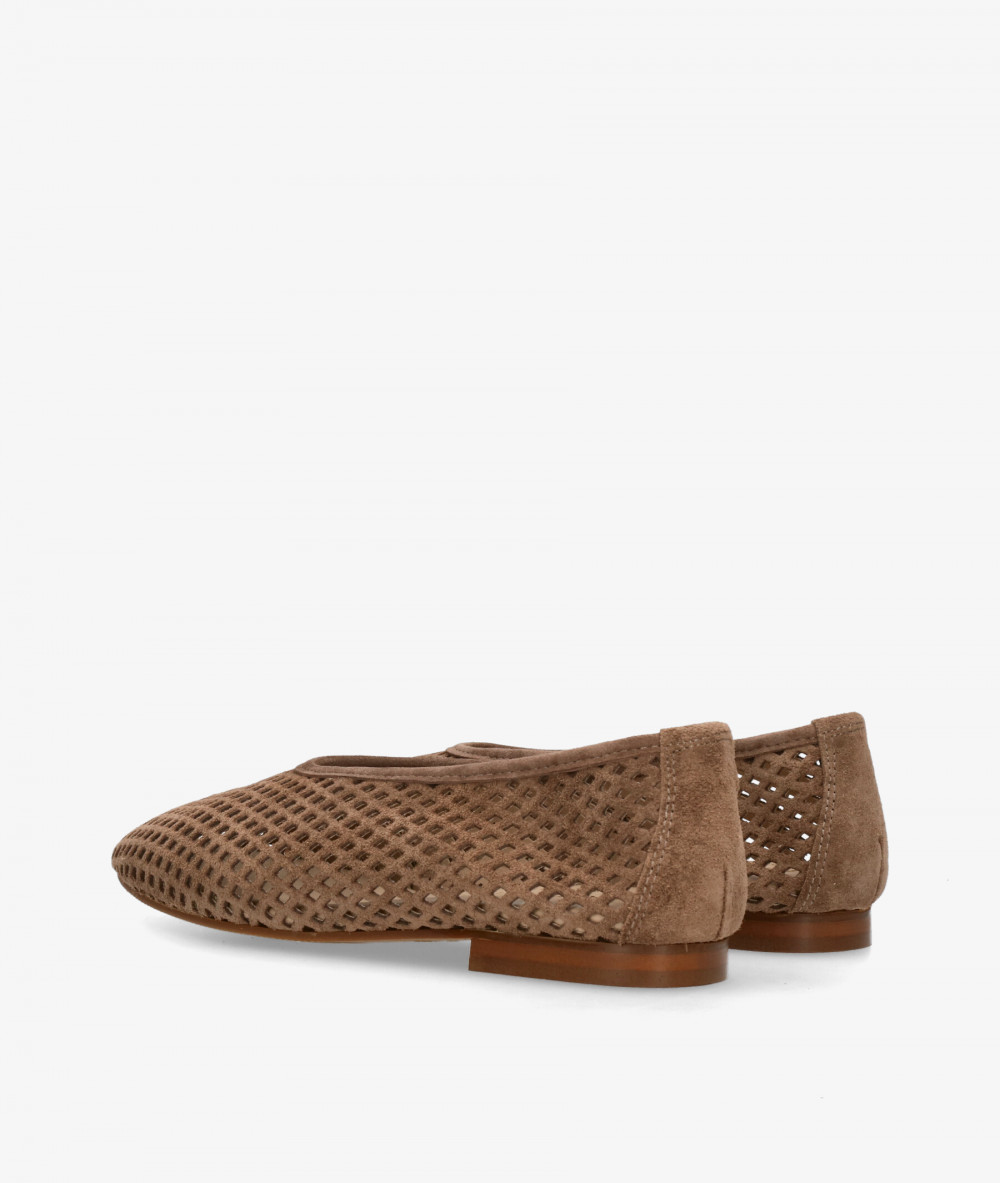 bloom&you Ballerinas FIORA in brown split suede