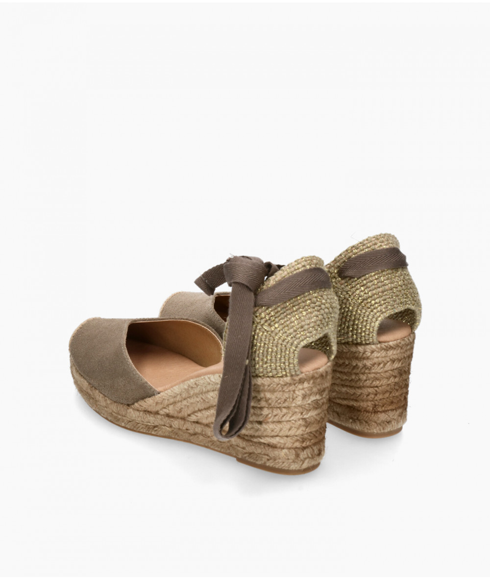 bloom&you Espadrilles  PETUNIA in taupe split suede