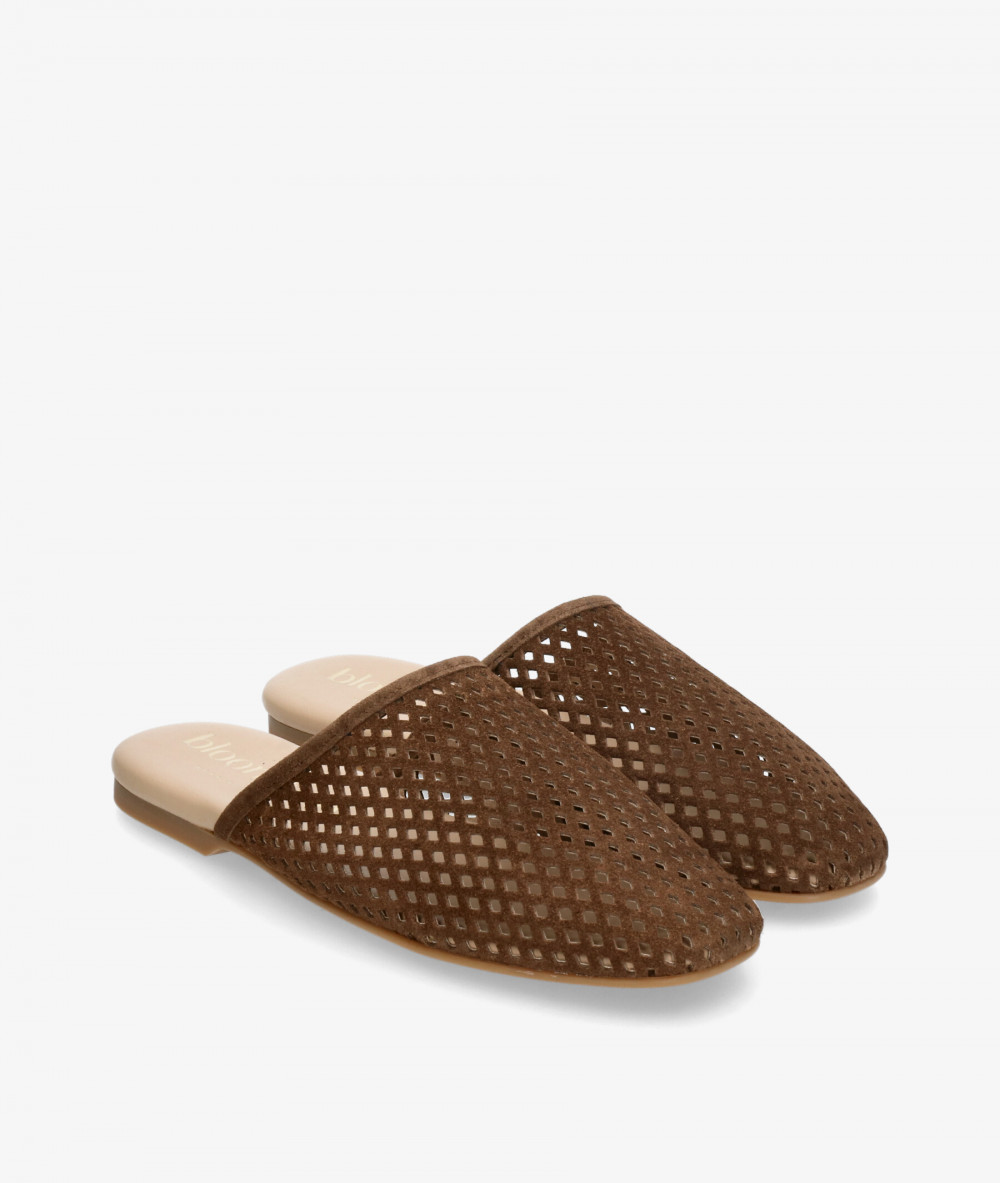 Zuecos bloom&you JAZMÍN en serraje marrón