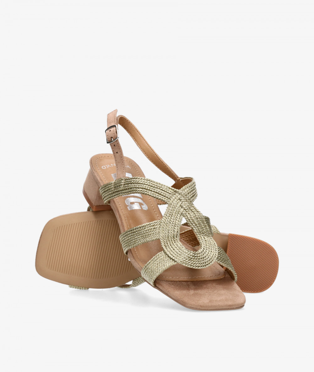 Sandalias D'angela  30712 en platino