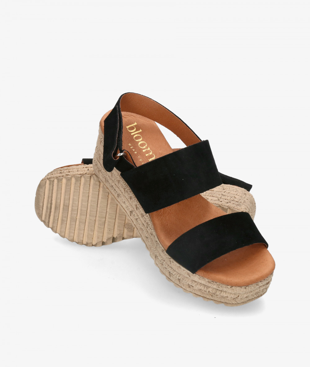 Sandalias bloom&you  KLIN en serraje negro