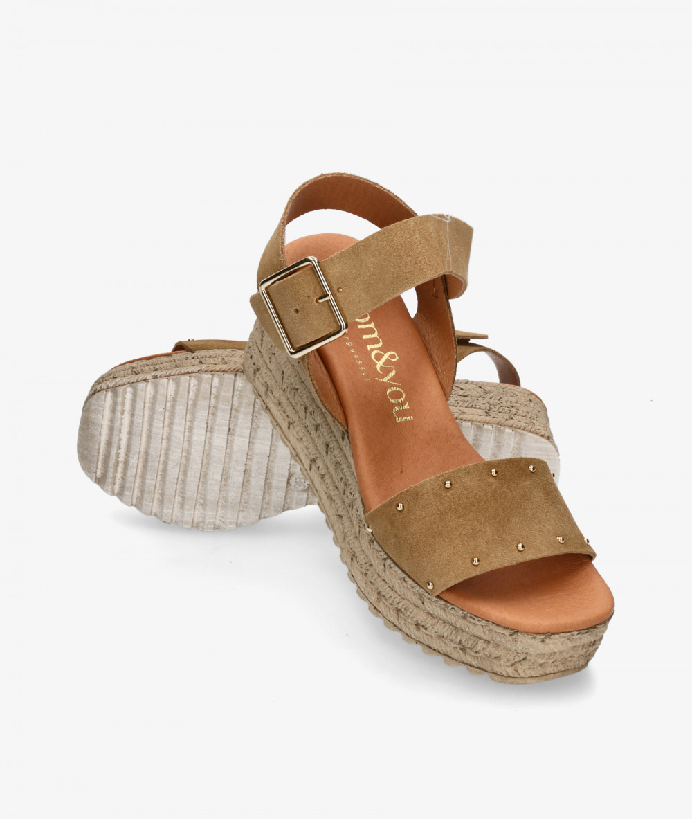 Sandalias bloom&you  AURORA en serraje camel