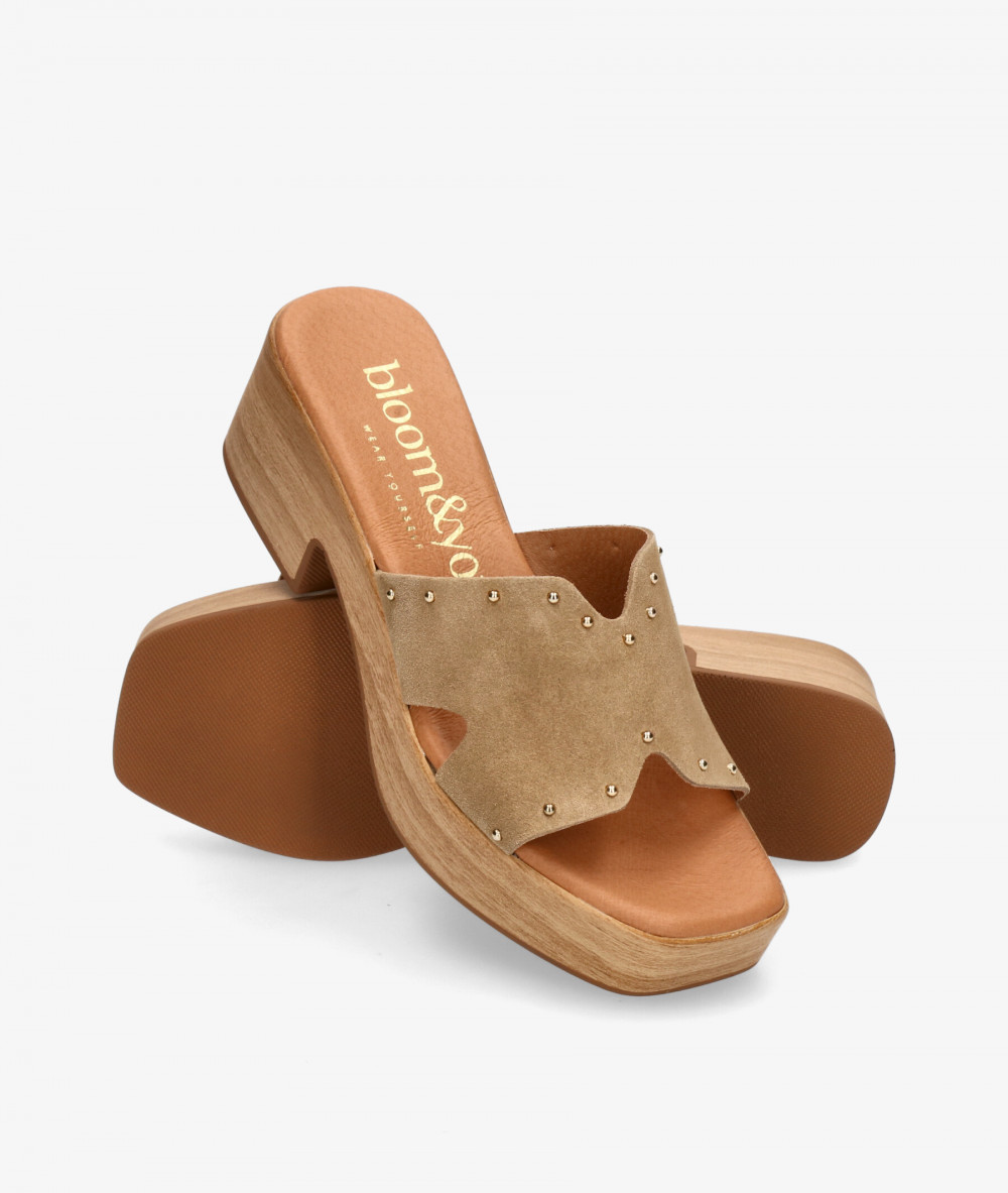 Sandalias bloom&you  LEONOR en serraje taupe