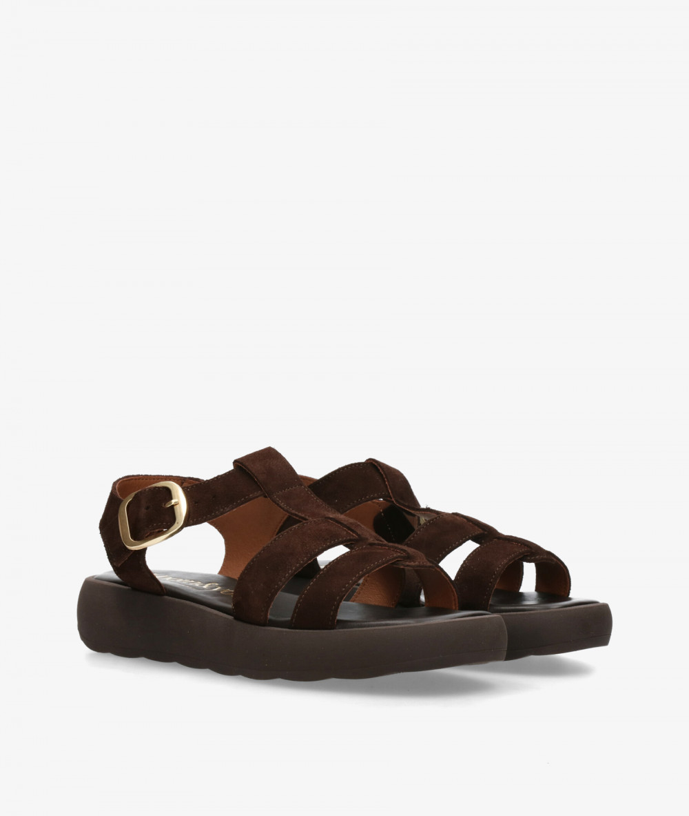 Sandalias bloom&you  LILIA en serraje marrón
