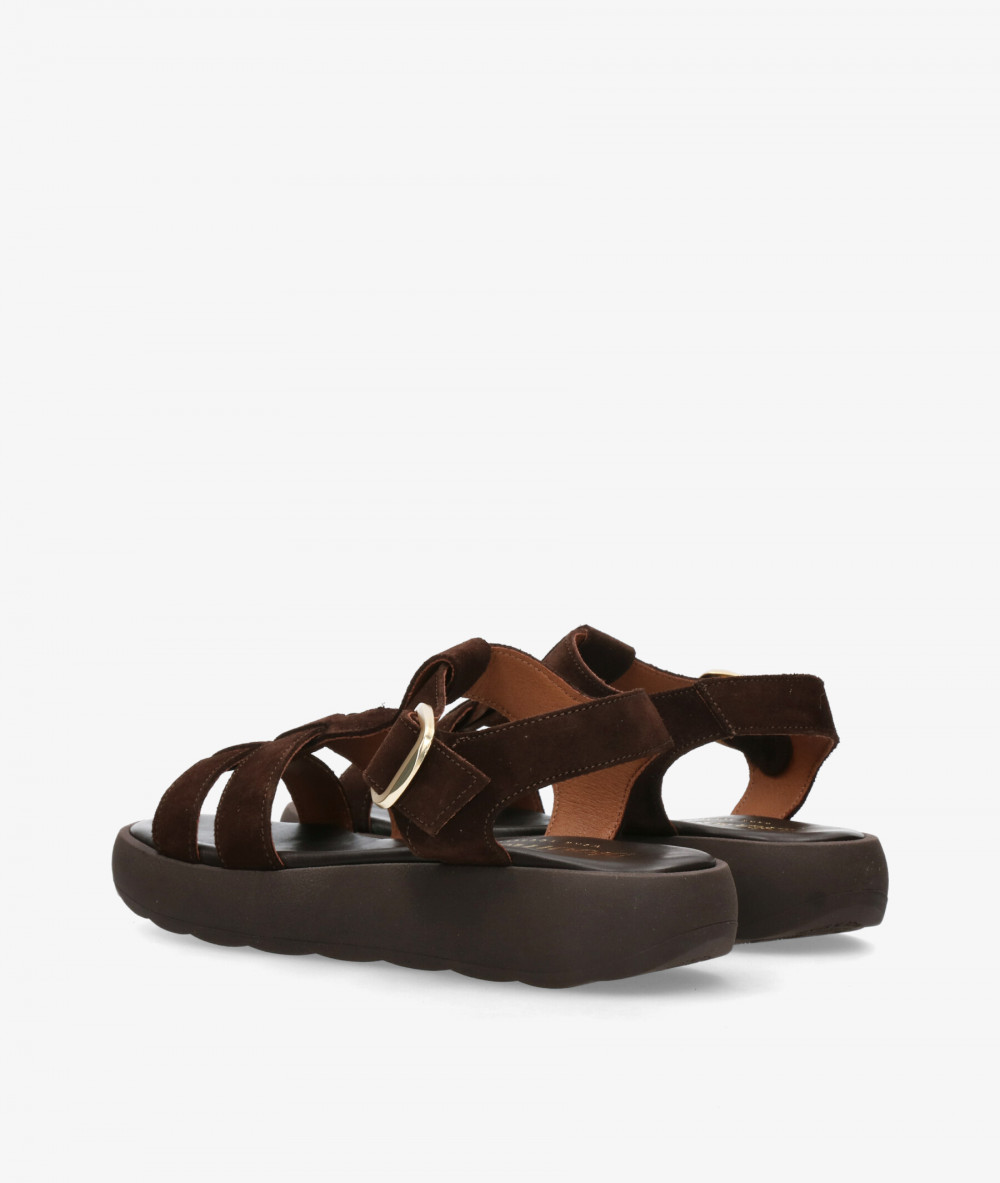 Sandalias bloom&you  LILIA en serraje marrón