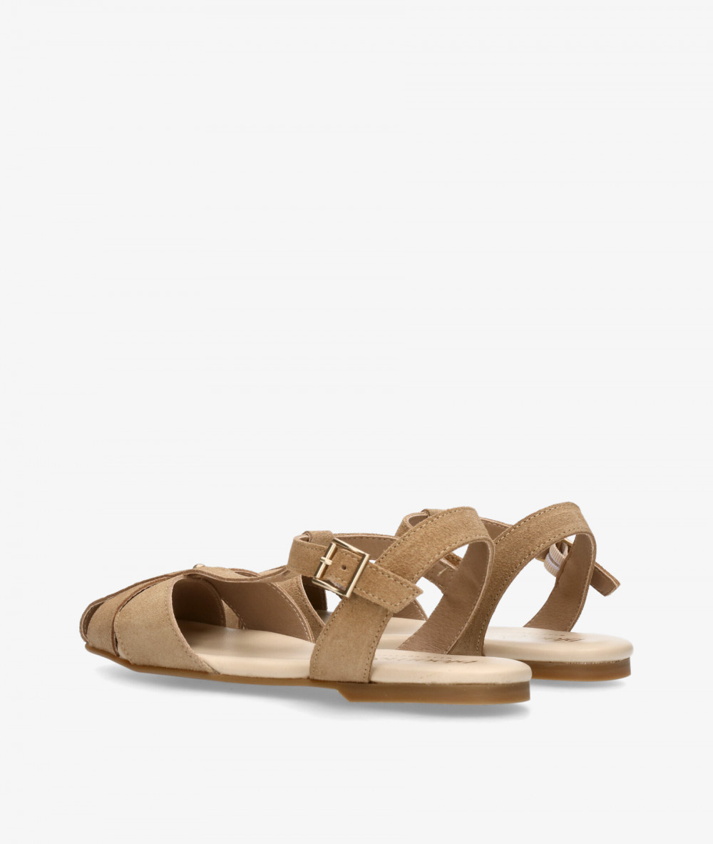 Zapatos planos bloom&you CARMINA en serraje taupe